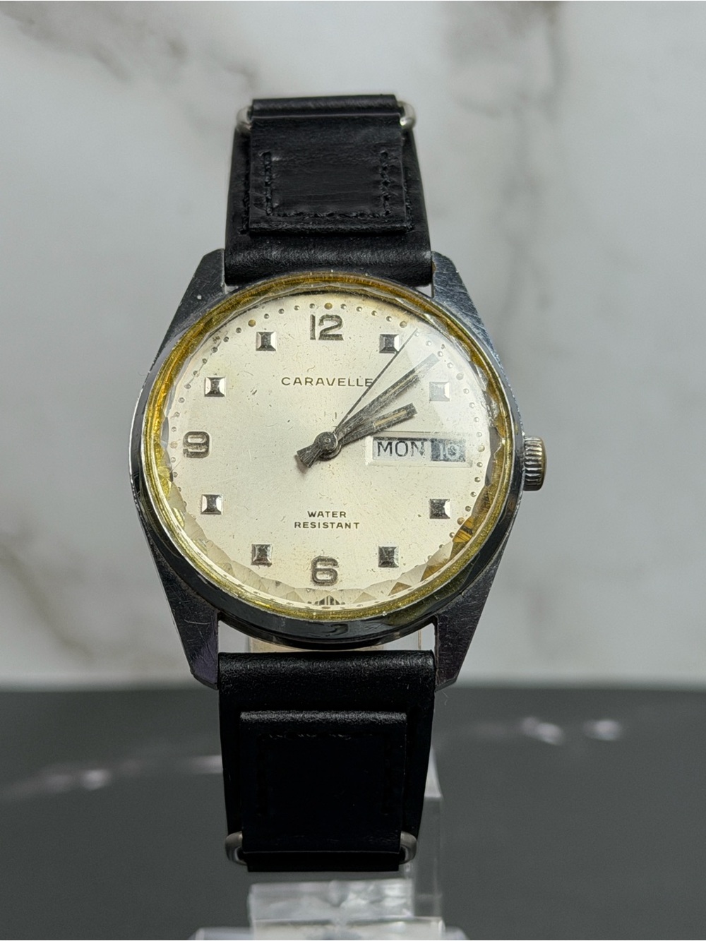 Vintage Caravelle by Bulova Manual Wind Day Date Men's Watch Running Swiss